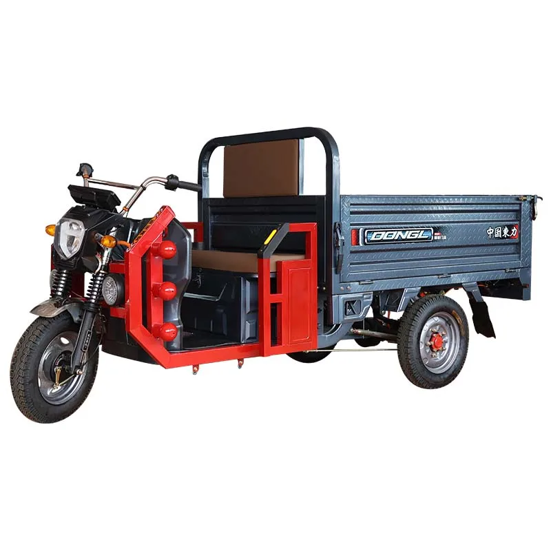 High Power Heavy Load Electric Tricycles 1000W 60V Open Body Cargo Dump Trike For Agricultural Freight Transport