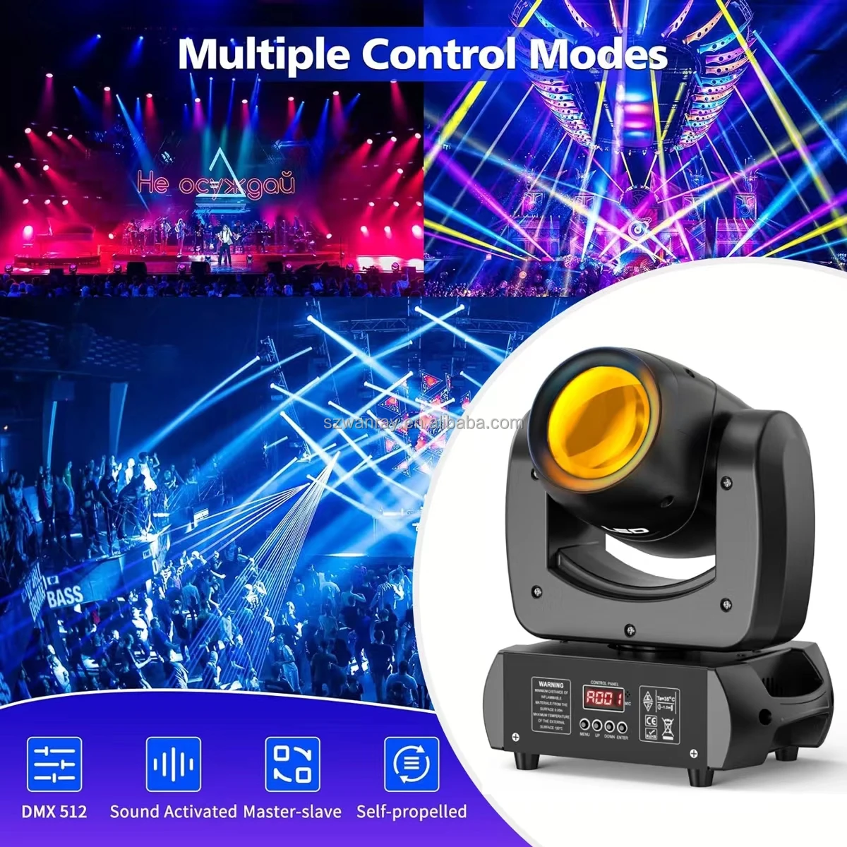 Hot Selling Mini Moving Head 100W Beam Spot Light with 8 Prism for Disco Party Club Bar DJ Show Stage Lighting