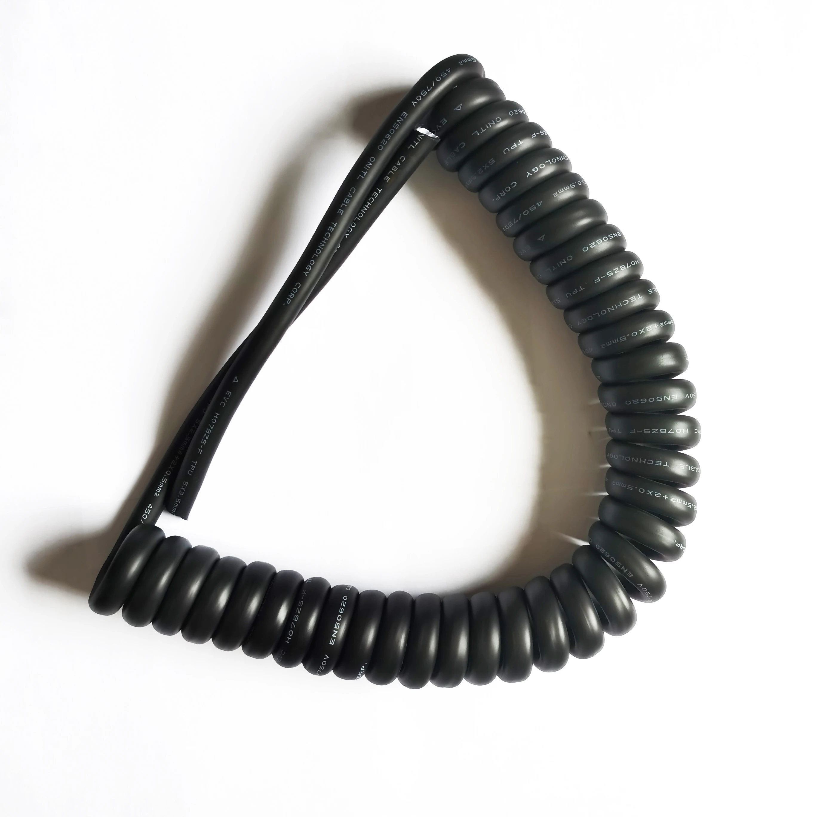 Coil Ethernet cable mechanical equipment spring wire PU 8 core 1.5 square cable Spiral