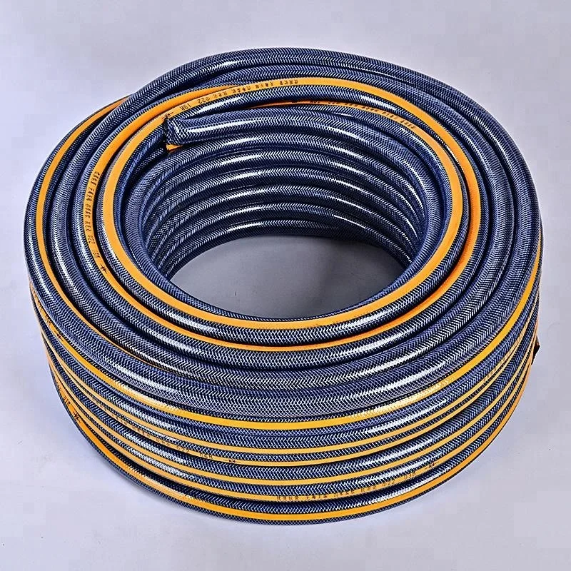 Зеленый усиленный пвх садовый водяной шланг с плетеной полиэфирной нитью