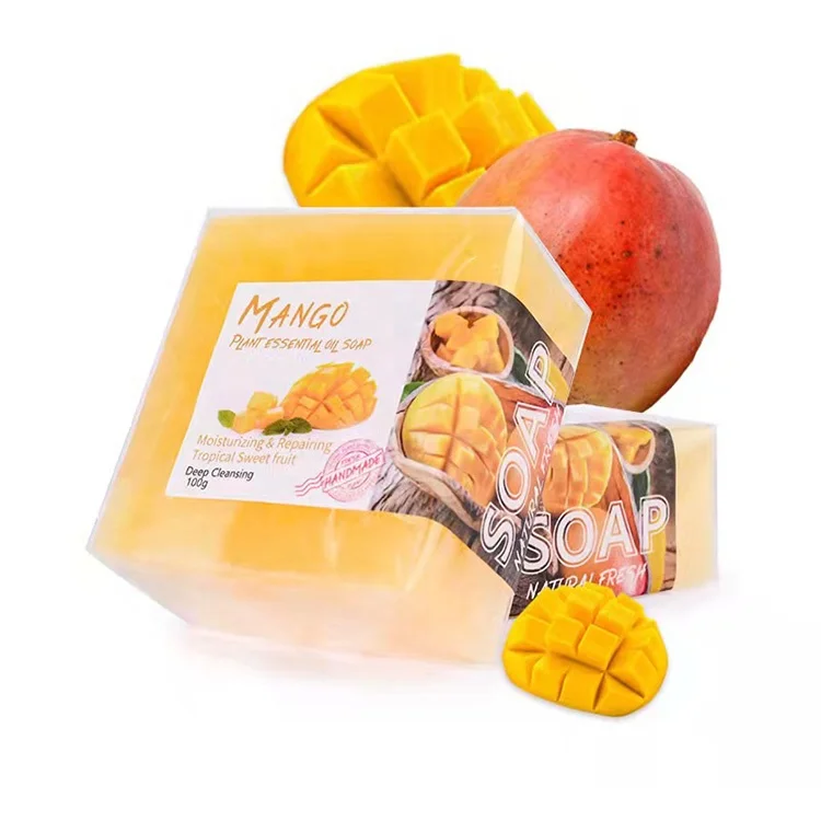 100g Natural Soaps Bath Handmade Acne Cleans Pores Treat Acne Repair Moisturizing Mango Natural Handmade Soap