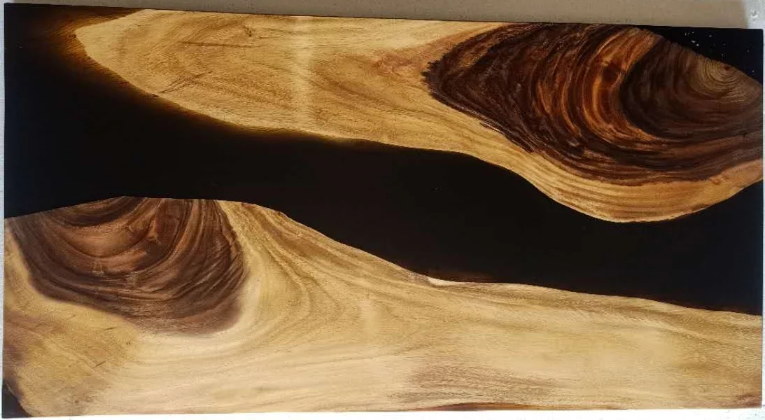 Epoxy resin solid wood Mosaic map river coffee table epoxy resin dining table