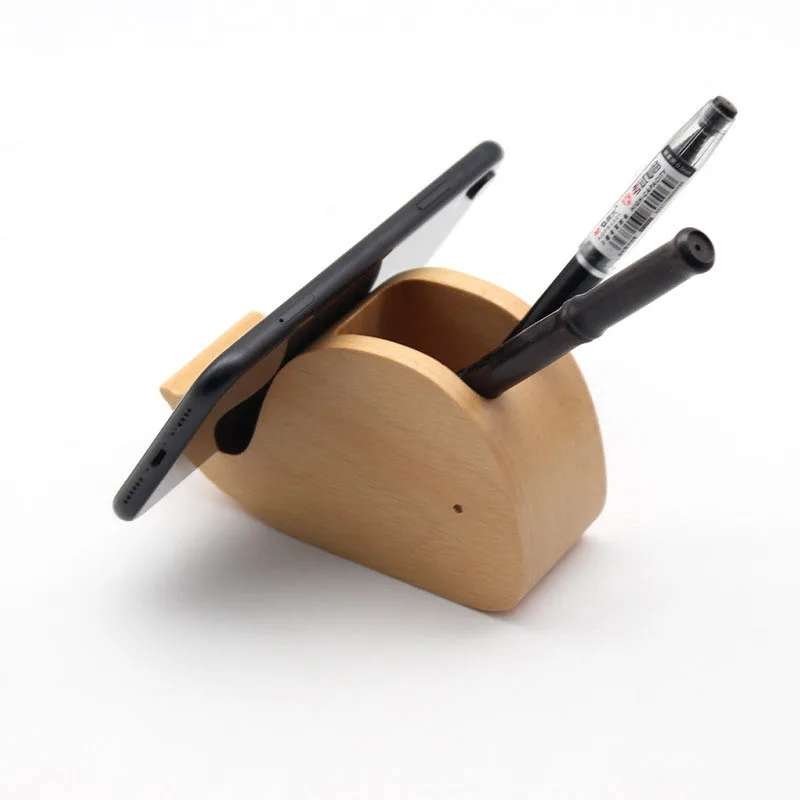Wood Pen Display Stand Holder Whale Shape Desk Organizer