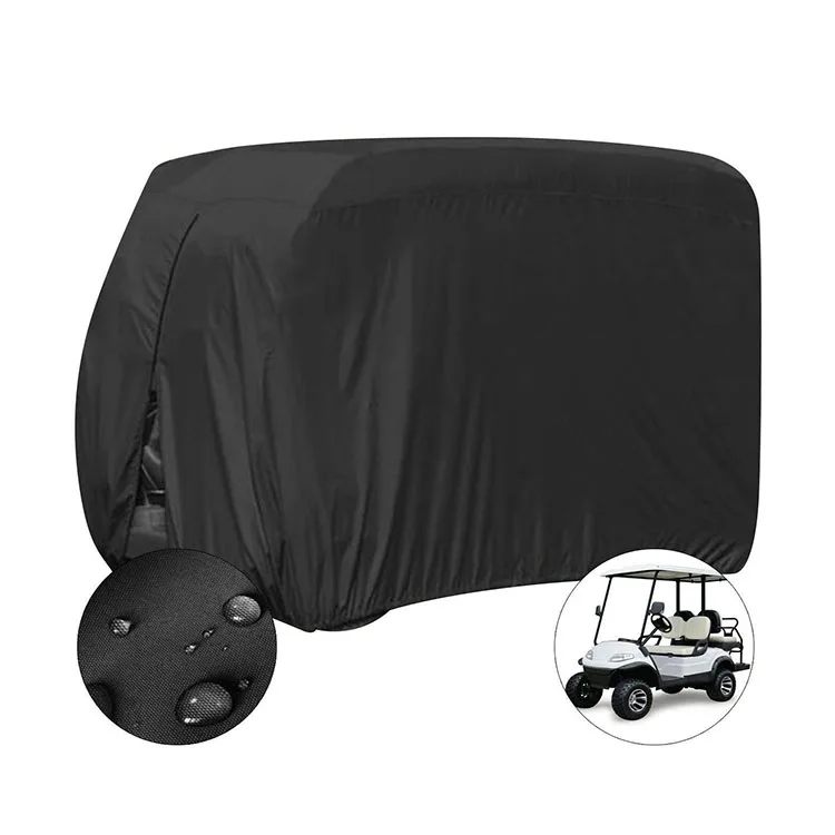 Heavy duty windproof 210D Polyester with silver Coating Waterproof Foldable 2 seater Golf Cart Cover