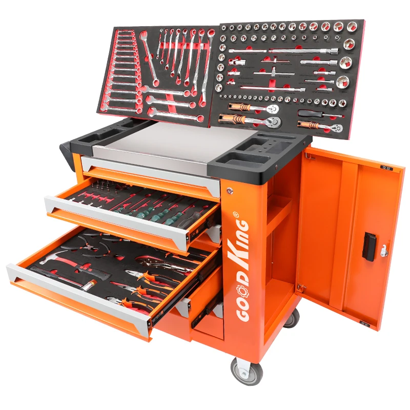 Шкафчик для инструментов с 5 ящиками, тележка для инструментов для мастерской и коробка с наборами ручных инструментов, гаечный ключ
