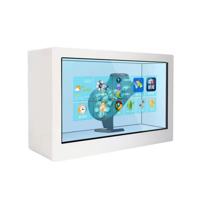 65 inch Transparent LCD Display Box with Interactive Touch Showcase/ Hologram Boxes advertising display screen