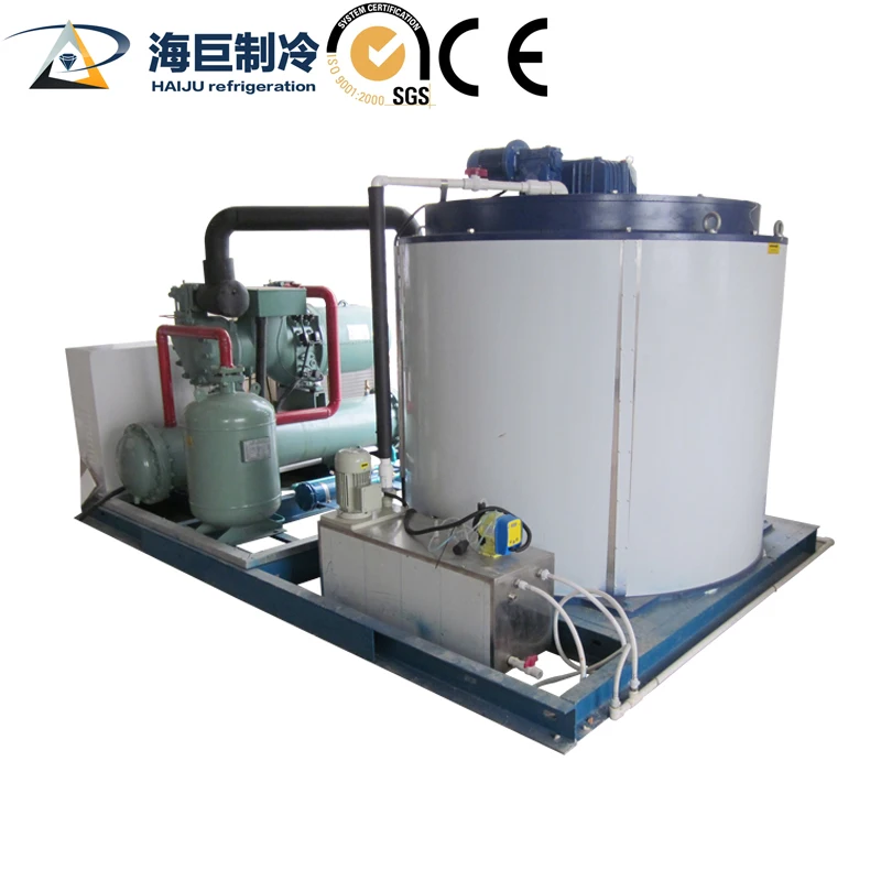 High Quality Flake Ice Maker Low Price Ice Cube Maker Wooden Case Ce Stainless Steel Danfoss UV Printing Tap Water English 380V