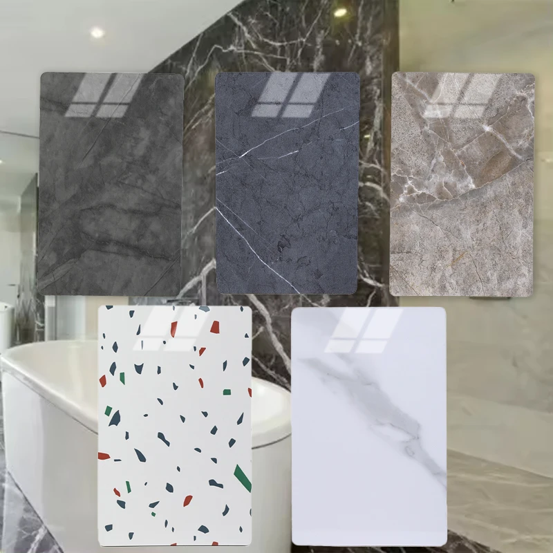 2024 Hot-selling Wall decorative pvc uv wall panel marble matte silk style series decorative wall panels