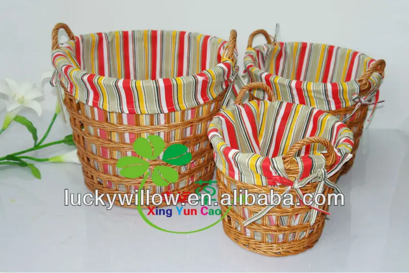 white rattan customized wicker laundry basket