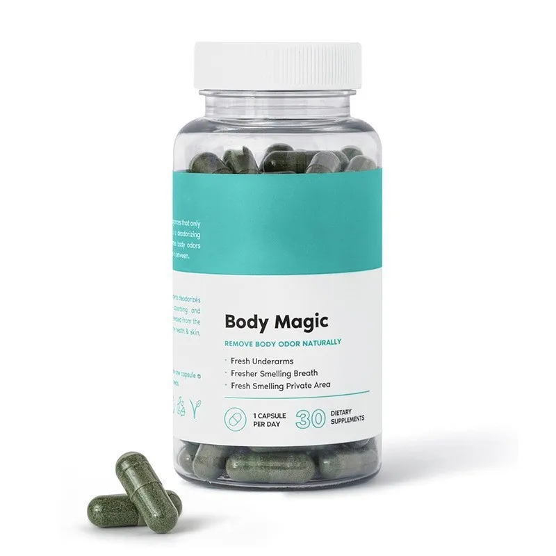 Private Logo Body Magic Chlorophyll Capsules Dietary Supplement Remove Body Odor Naturally Fresh Underarms Smelling Breath