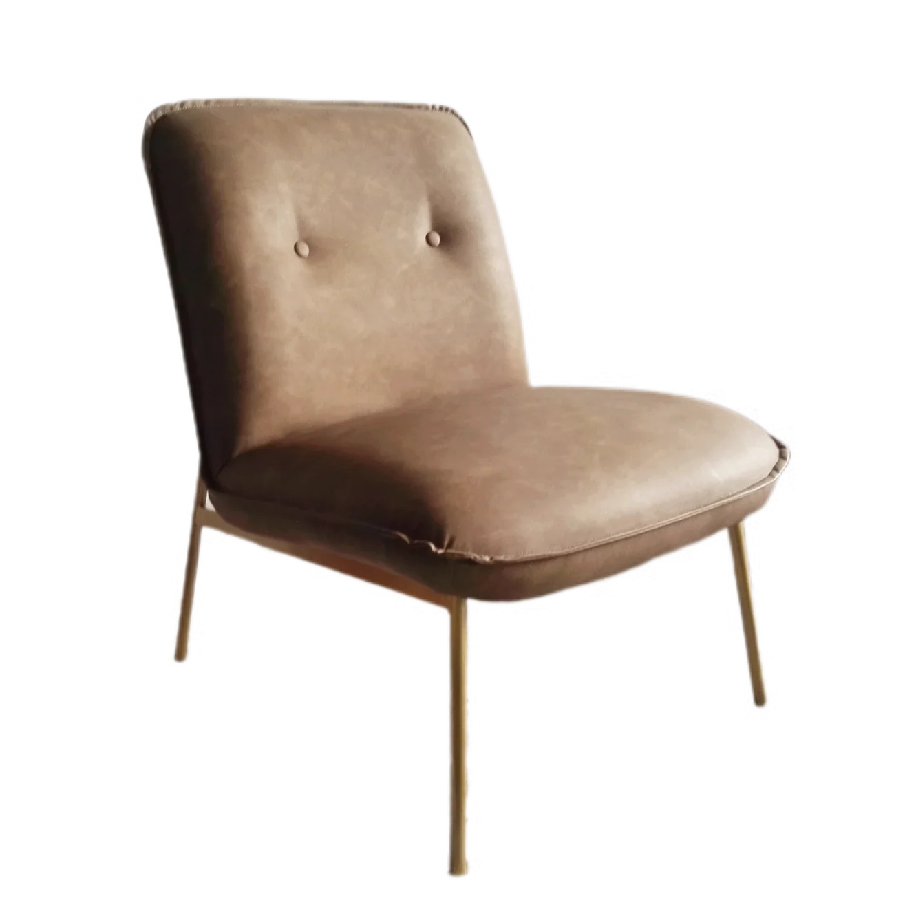 Furniture manufacturers genuine leather sofa chair design lounge metal legs modern pu leather dining chair