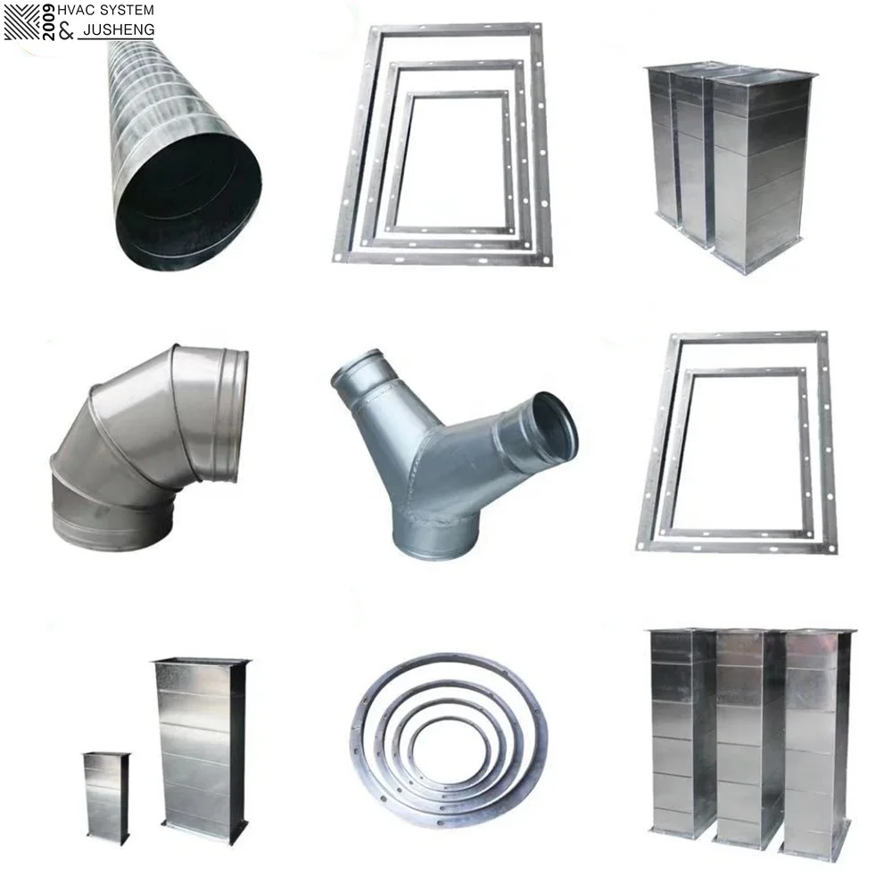 Galvanized Square Air Duct And Spiral Duct Used for Exhaust Air and Smoke