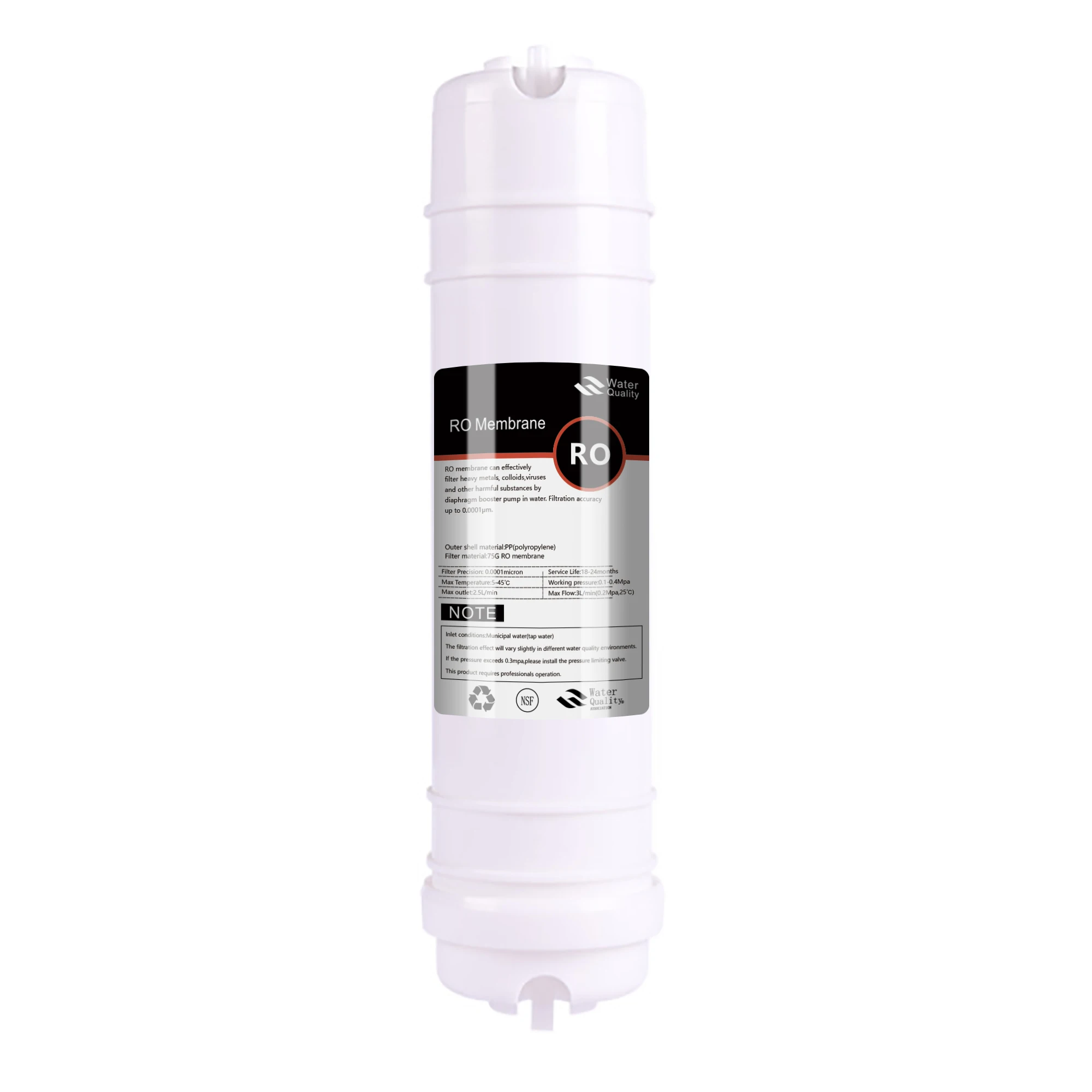 1/4 inch Korea Quick Connect 75 gallon RO membrane for Drinking Water Replacement