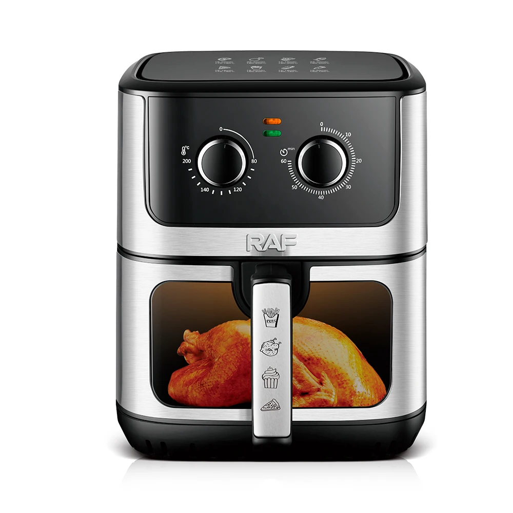 Raf Multifunctional Cooker Desktop Visible Glass Air Fryer Electric Wave Turbo Convection Oven 6.5L halogen Oven for home
