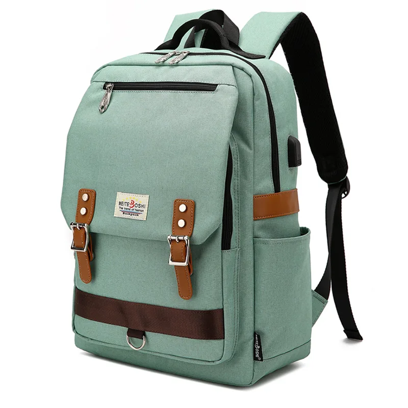 Large Business Canvas Laptop Backpack with Security Lock USB Charging Travel Camping Waterproof Backpack