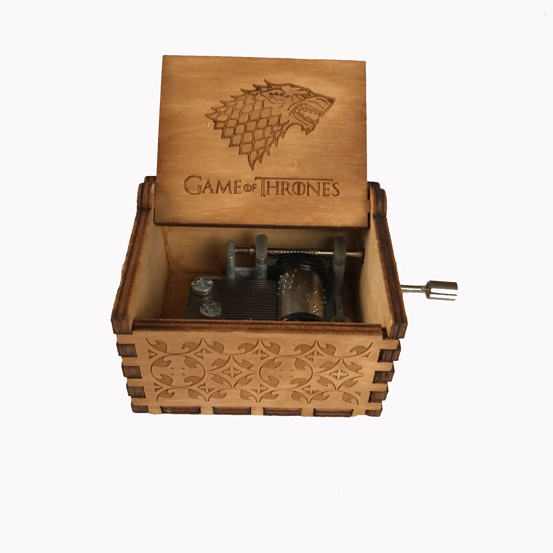 Custom music box logo hand-held wooden music box