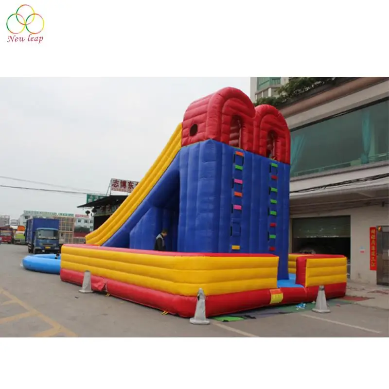 Large Dry or Wet Slides Inflatable Water Slide With Separate Pool