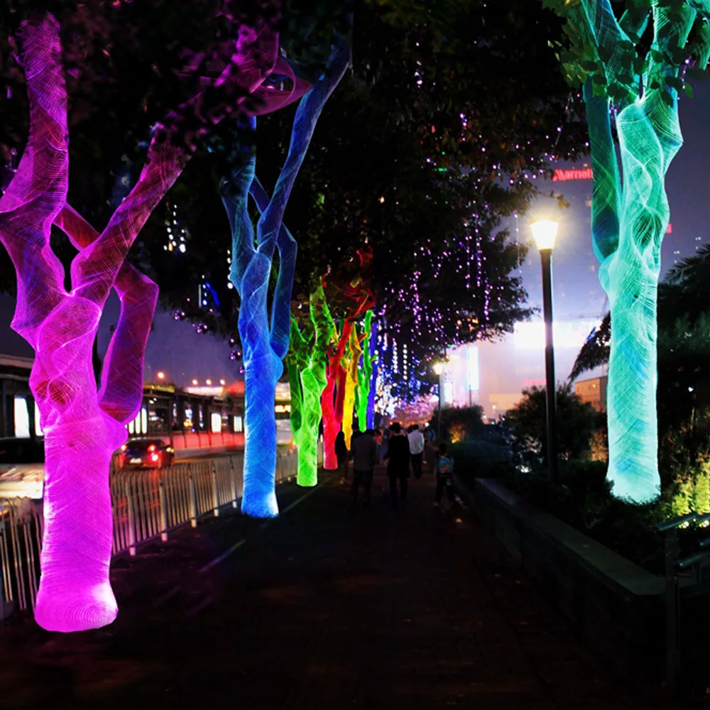 15 meter fiber optic mesh with 6W waterproof RGBW led light source machine for fiber optics lights decoration