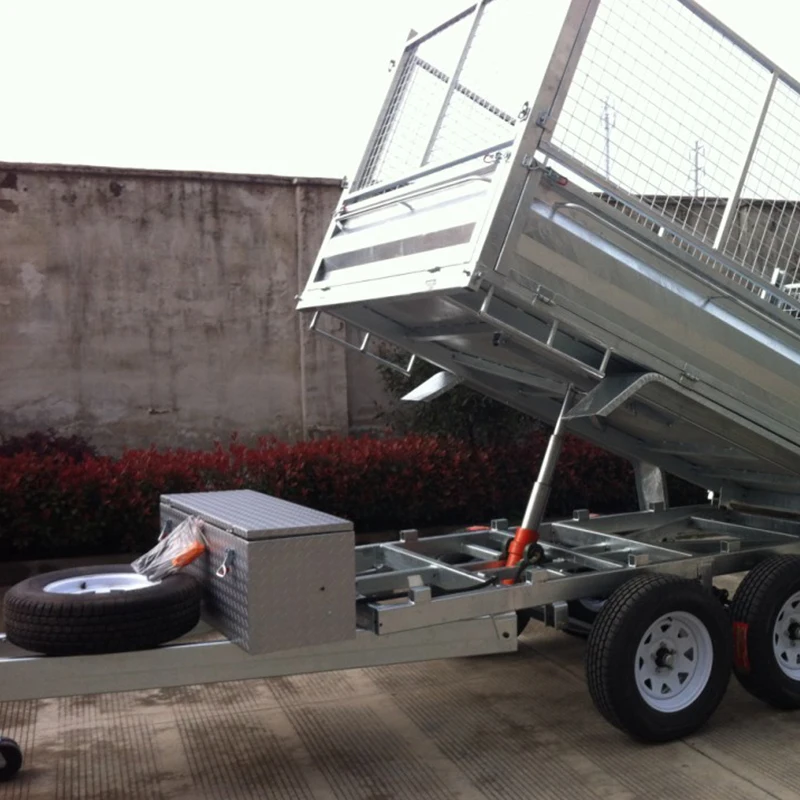 Custom Heavy Duty Hydraulic Tipper Tilt tractor tipper trailer With Brake