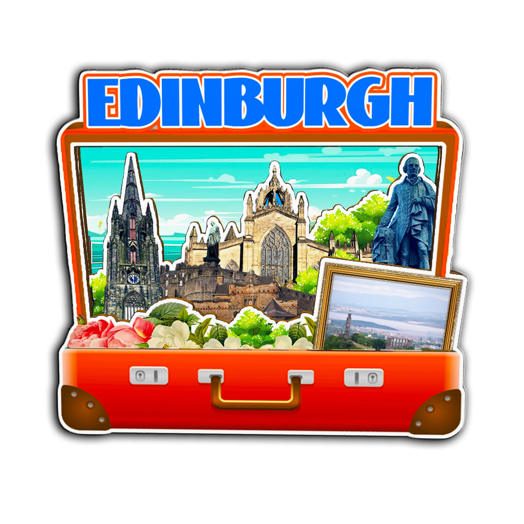 Refrigerator Magnet Edinburgh UK Fridge Magnet City Travel Souvenirs Gifts 3D Classic Home Crafts