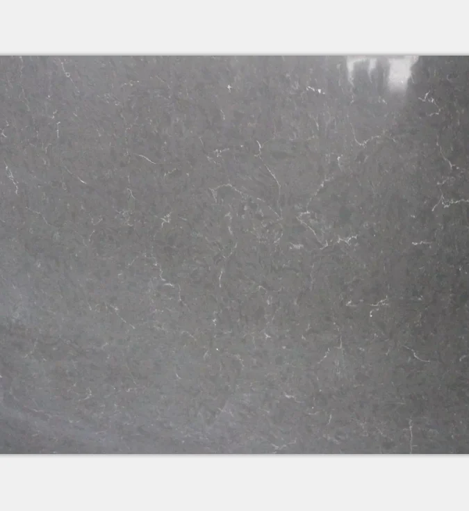 Engineering quartz countertops made of stone grey rock crystal slab