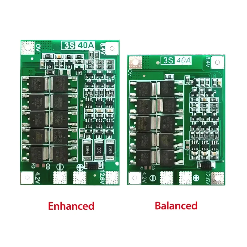 PW-3S-40A 3S 40A 1.1V 12.6V Enhanced Lithium Battery Protection Board  Balanced Enhanced 3S 40A Charger Protection Board