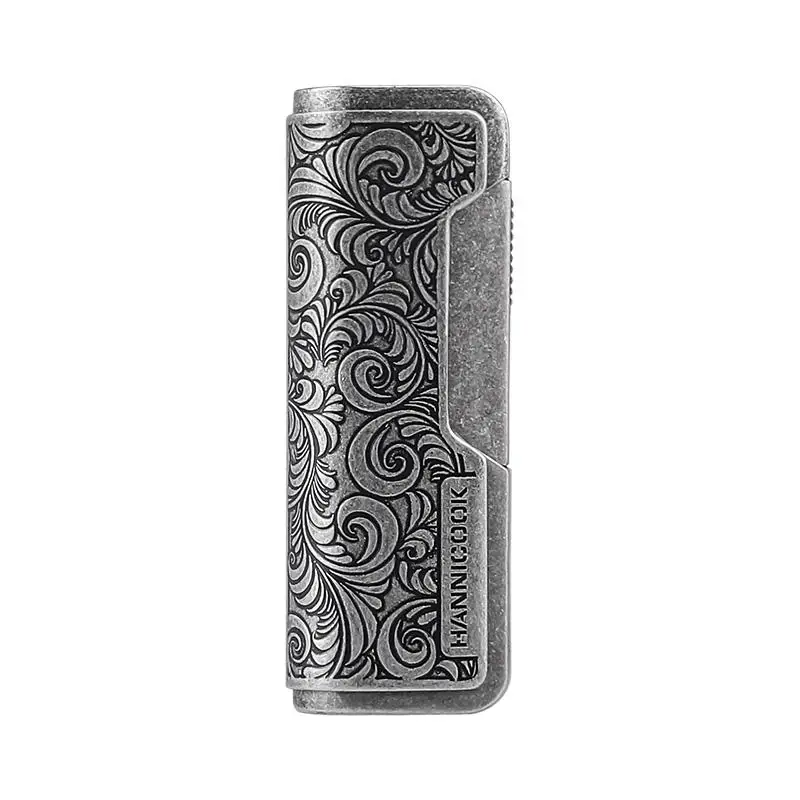 KY Explosive Model Luxury Vintage Engraved Butane Gas Refillable Windproof Metal Jet Torch Lighter for Cigar