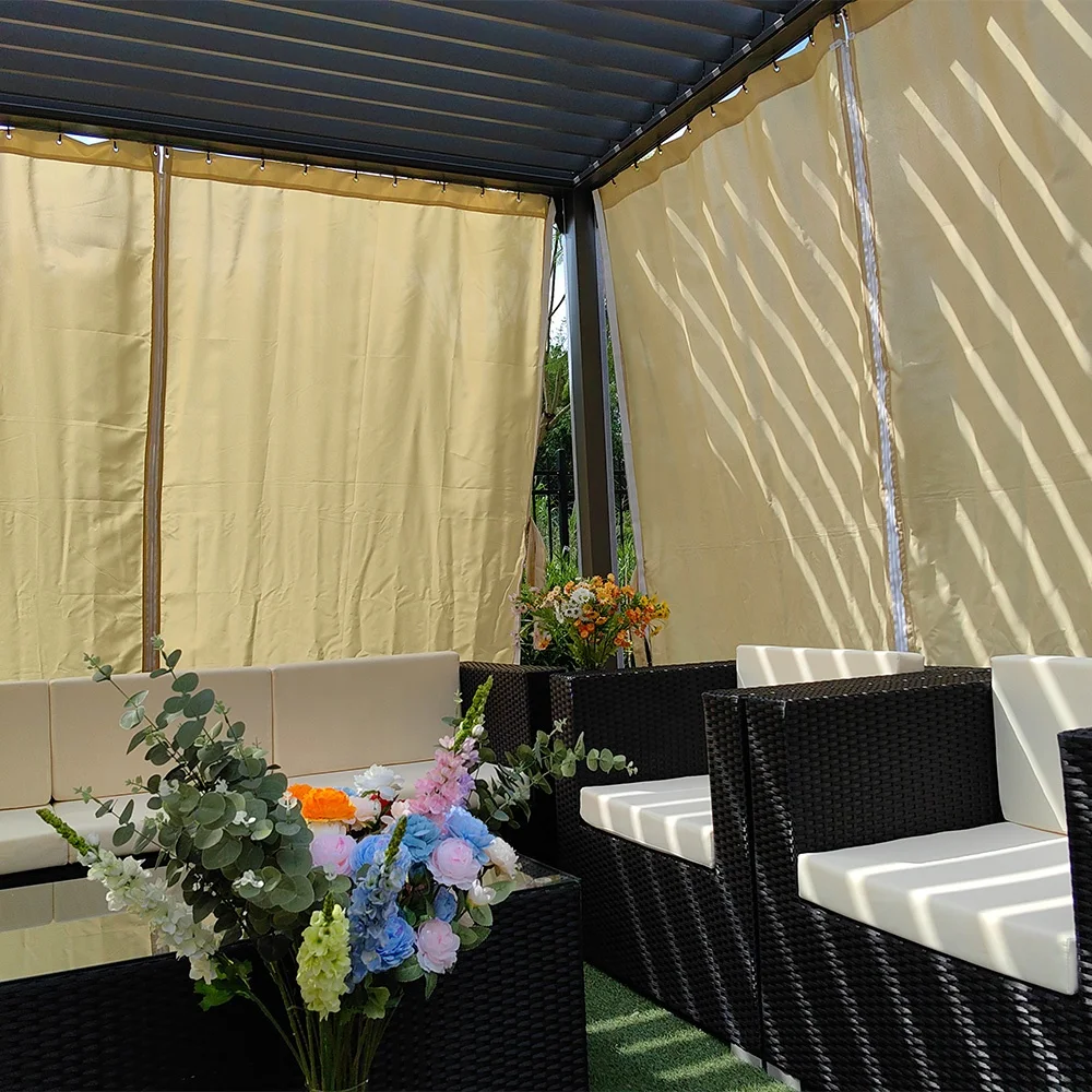Auto opening Louver Roof Motorized Sunshade 3x4m Garden Aluminium Gazebo Outdoor pergola Factory direct