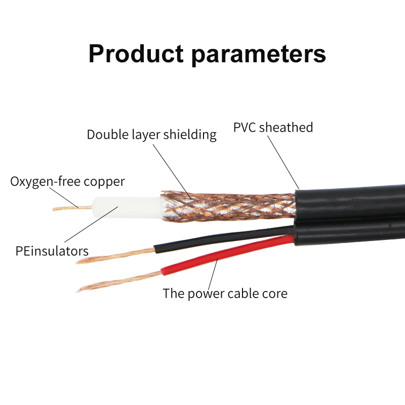 Factory OEM shielding full copper video coaxial wire and cable 20 awg rg59 coaxial cable 75 ohm