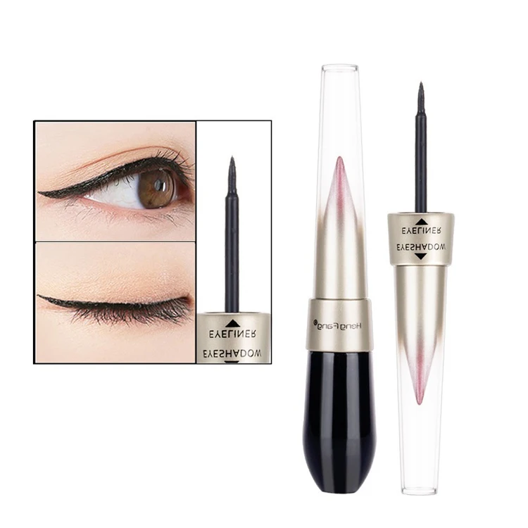 Vegetarian Private Brand Double Head 2 In 1 Eye Shadow Eyeliner 6 Color Glitter Liquid Arab Eyeliner Eye Shadow