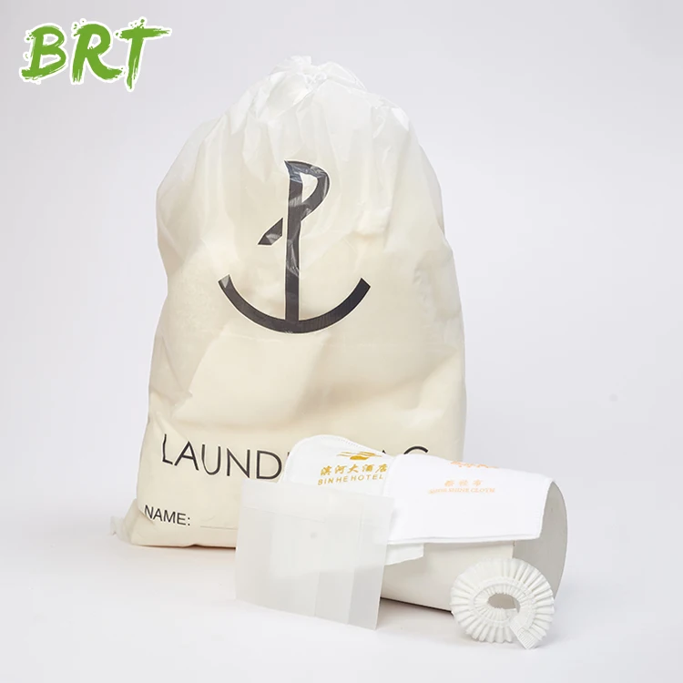 BRT eco Transparent laundry bag hotel Degradable Laundry bag