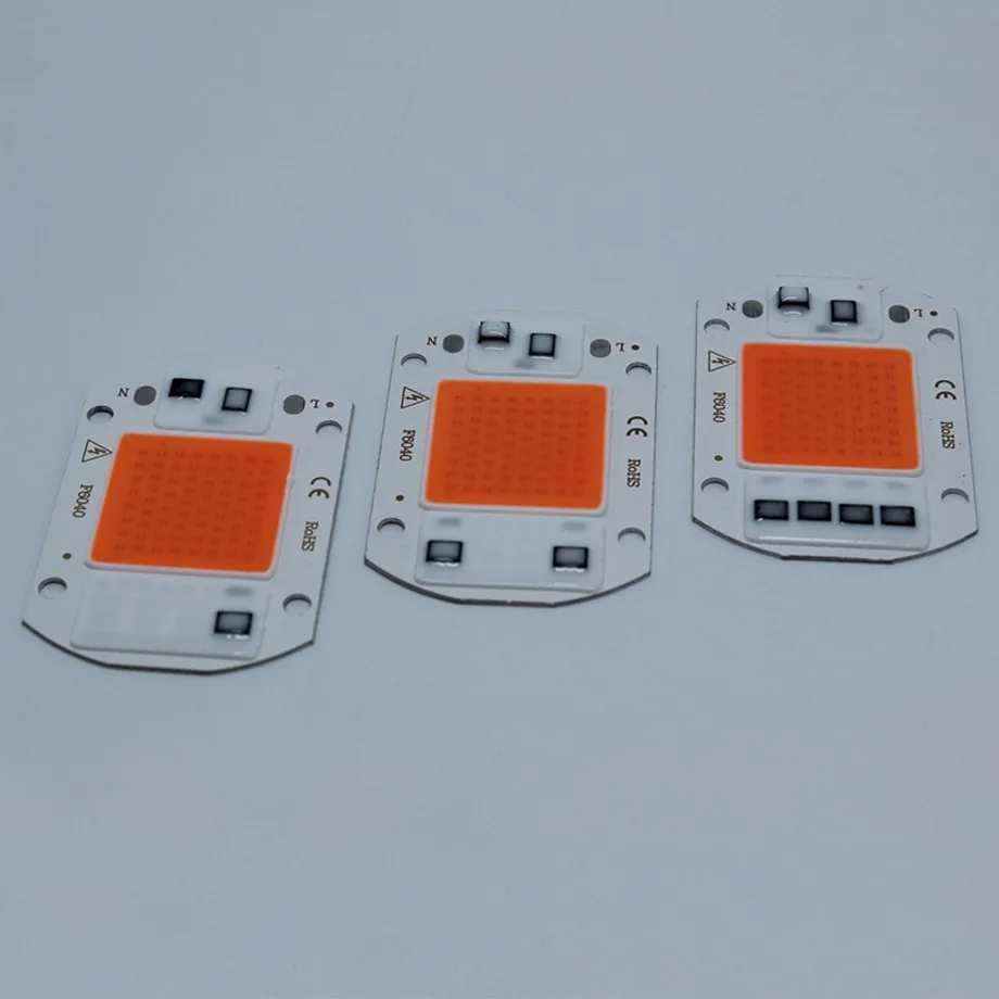 20 Вт 30 50 супер яркий полный спектр 380-840nm LED холодный белый и теплый COB чип 110 В 220 Smart IC 60x40 мм алюминиевая печатная