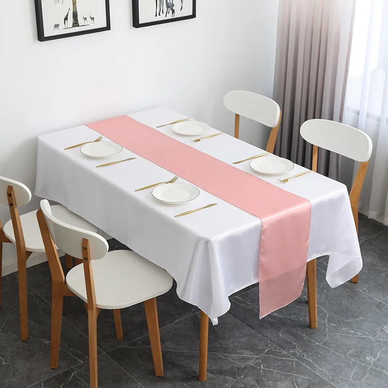 Manufacturers Colorful Table Flags Wedding Banquet Party Decoration Tablecloth White Tablecloth Colored Ding Table Flag