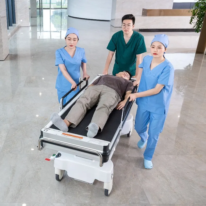 Hospital furniture rechargeable patient transport stretcher cart mobile transfer gurney trolley