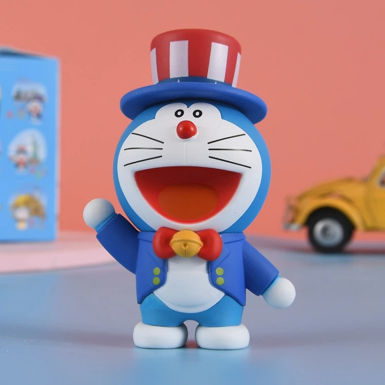 Promotional Gift cartoon Toy Doll Travel Round the World Doraemon Action Figure for gift