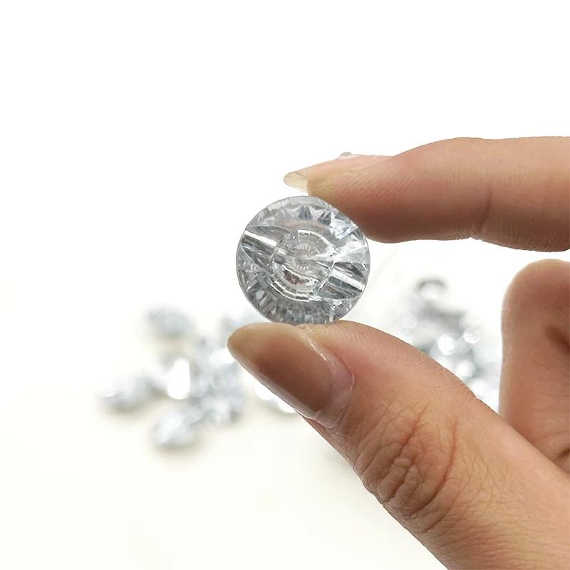 Wejoy 18mm Size Plastic Crystal Satellite Style Upholstery Button for Home Decor