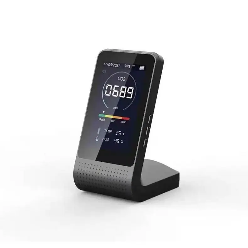 YSW desktop indoor mini air quality Carbon dioxide CO2 detector alarm Temperature Humidity test  co2 meter monitor interior