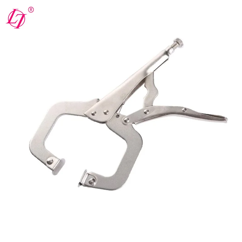 Heavy duty Welding clamps C type clamp muti functional locking pliers with round nose and soft handle