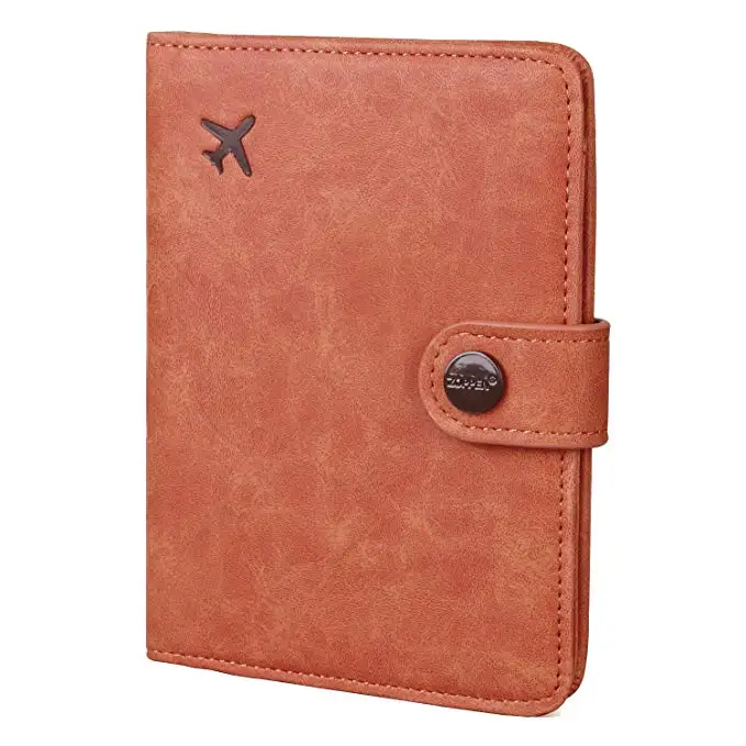 
Leather slim RFID Minimalist Secure Blocking Cover Id Card Case passport holder 