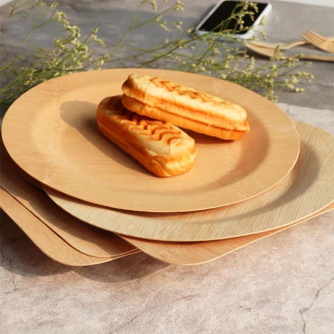 Bamboo Plates Wooden Plates Disposable wooden plates cutlery