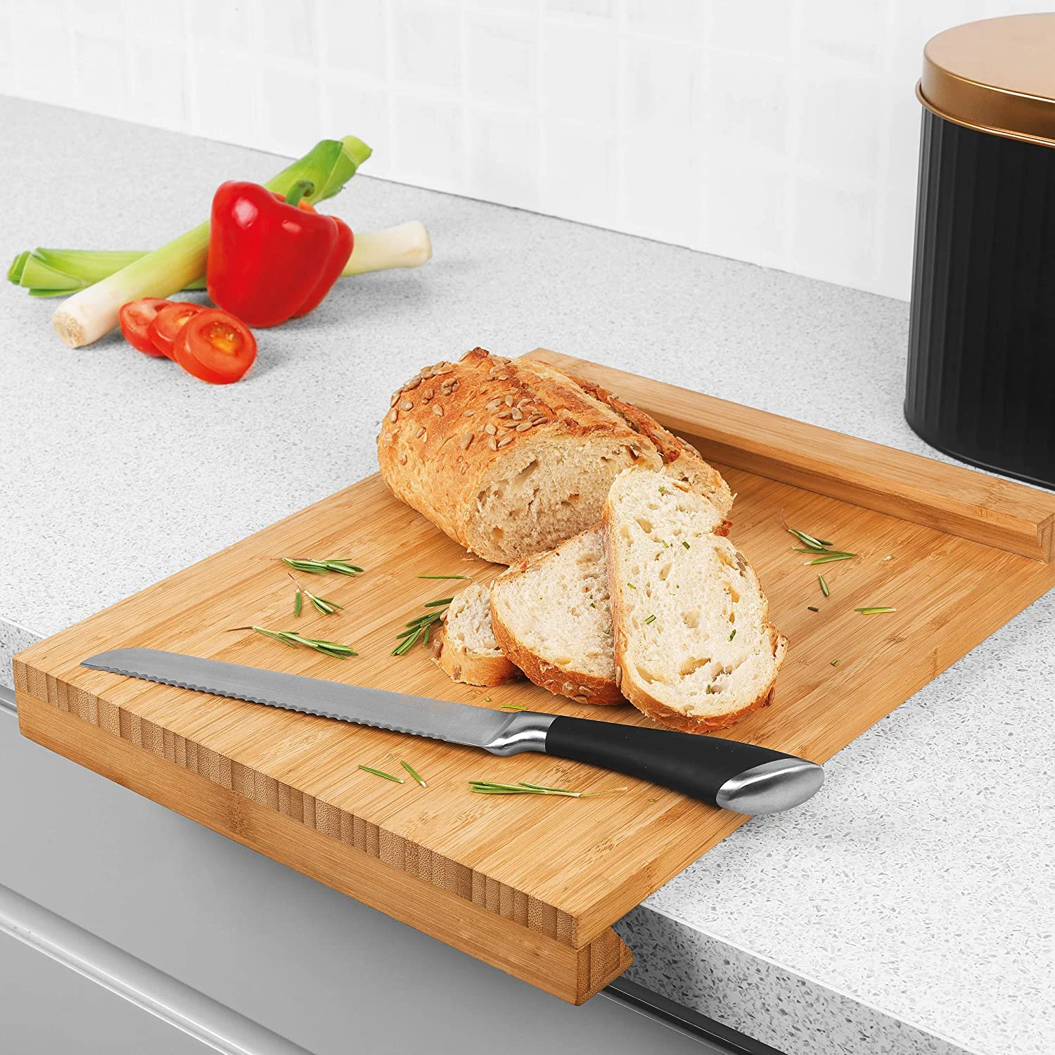 Durable Bamboo Wood Cutting Board Wholesale Worktop Vegetables Coloured Chopping Board with Lip