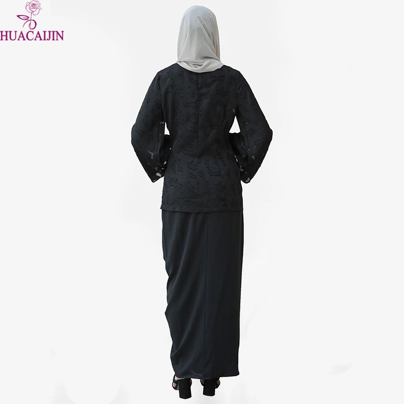 Muslimah Kebaya Fashion Lace Style Baju Kurung Soft Beading Set Baju Suit Islamic Clothing Elegant Popular Muslim Top Skirt