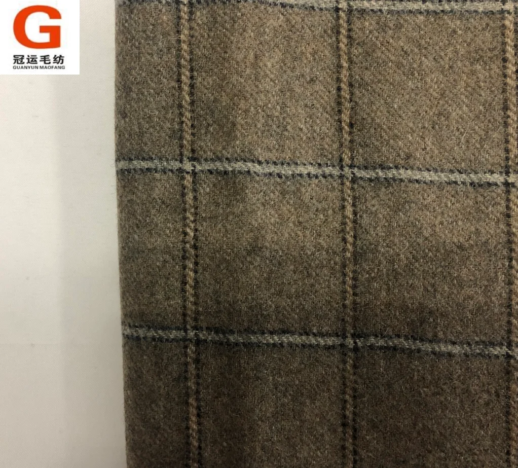 Wool fabric mill direct supply plaid tartan customize cashmere wool fabric