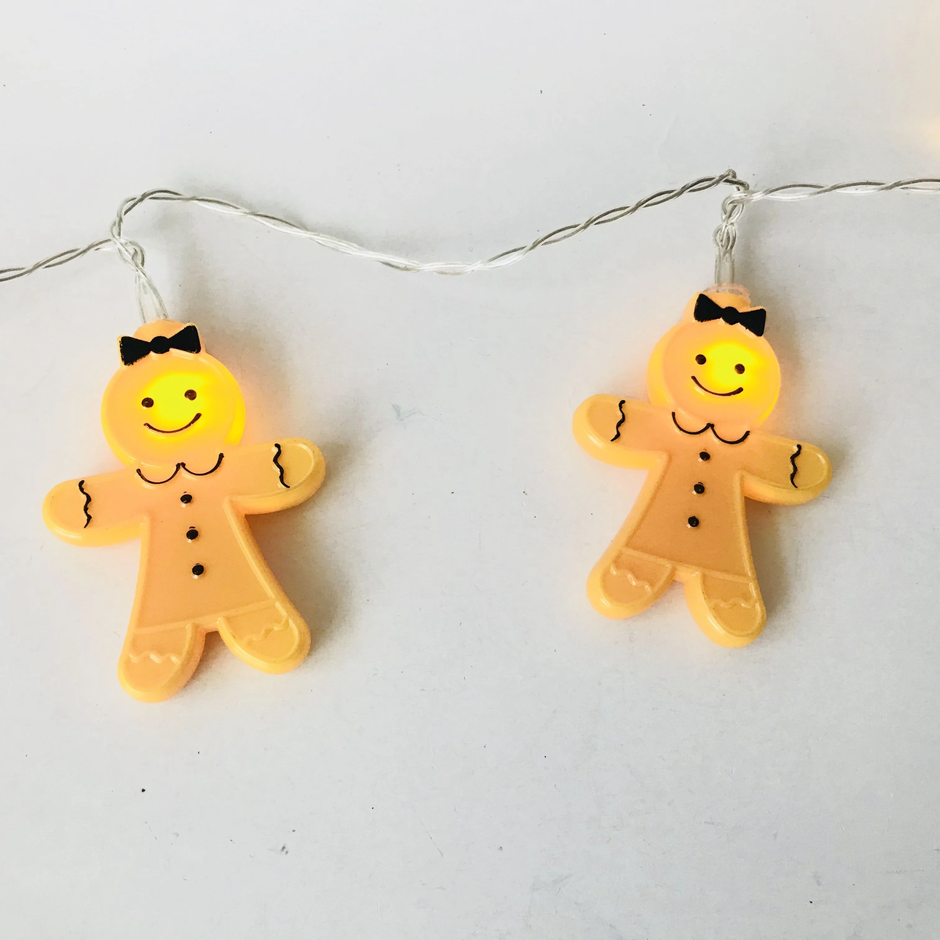 10 LED Christmas Decoration Ornament Lights Set Novelty Gingerbread Men String Lights Battery Gingerbread Cookie Man Night Light