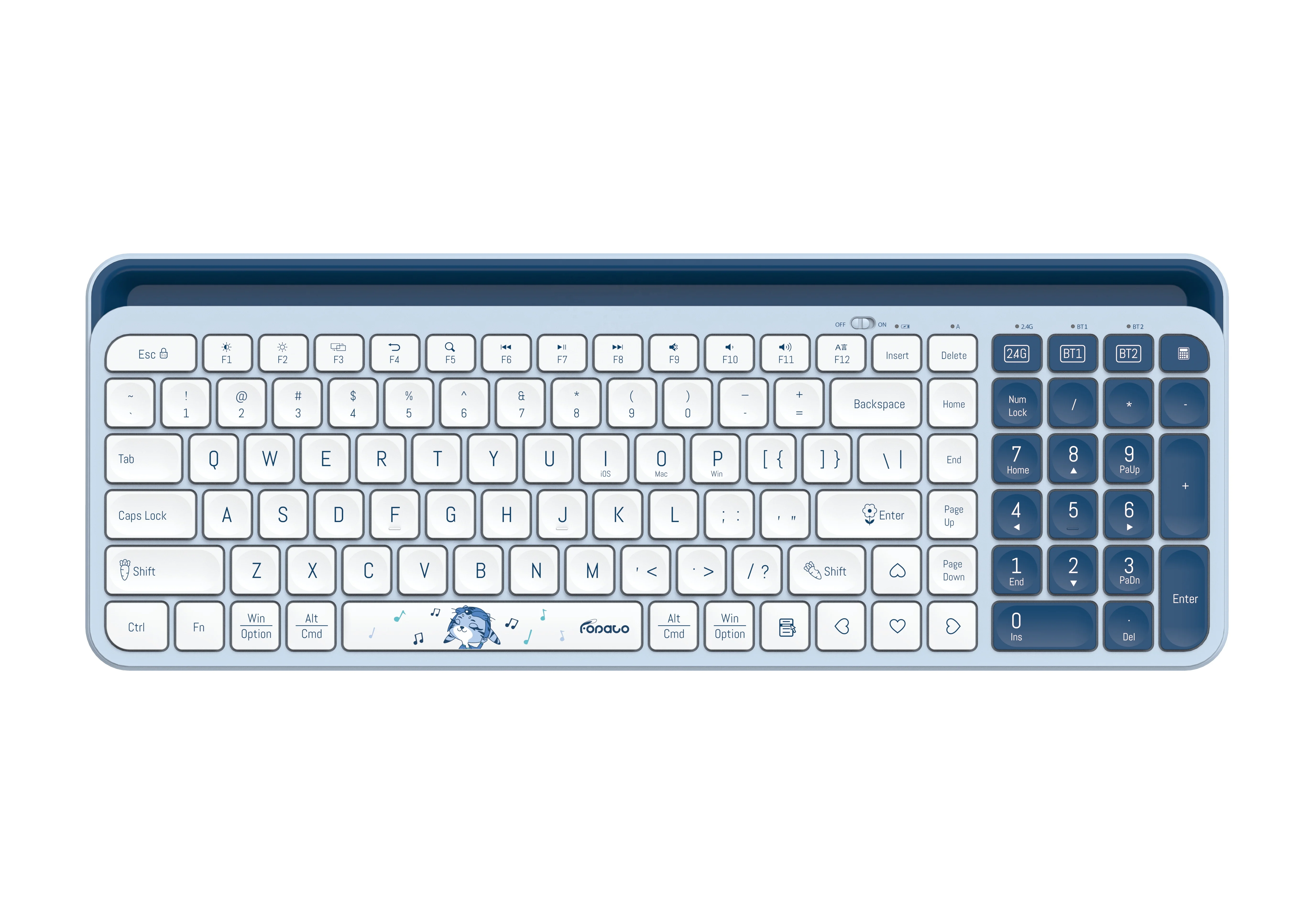 Office Keyboard With Tablet Phone Stand Multi-device Wireless and BLUE TOOTH  dual mode keyboard