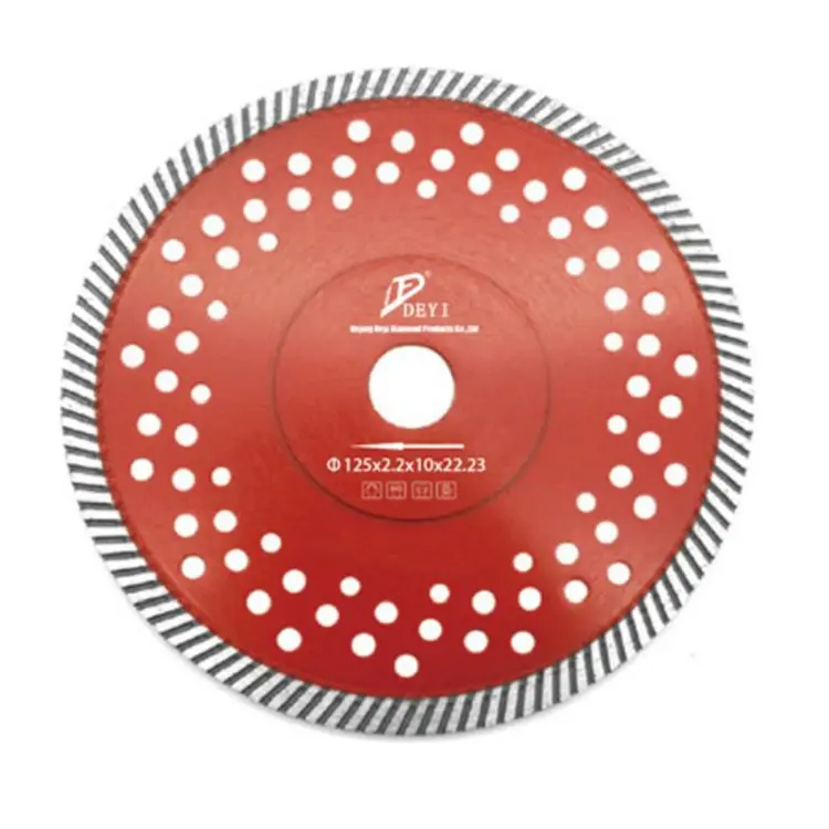 Tacar 125mm Hot Press Cooling Hole Turbo Circular Diamond Cutting Disc for Concrete Masonry Brick Stone Granite