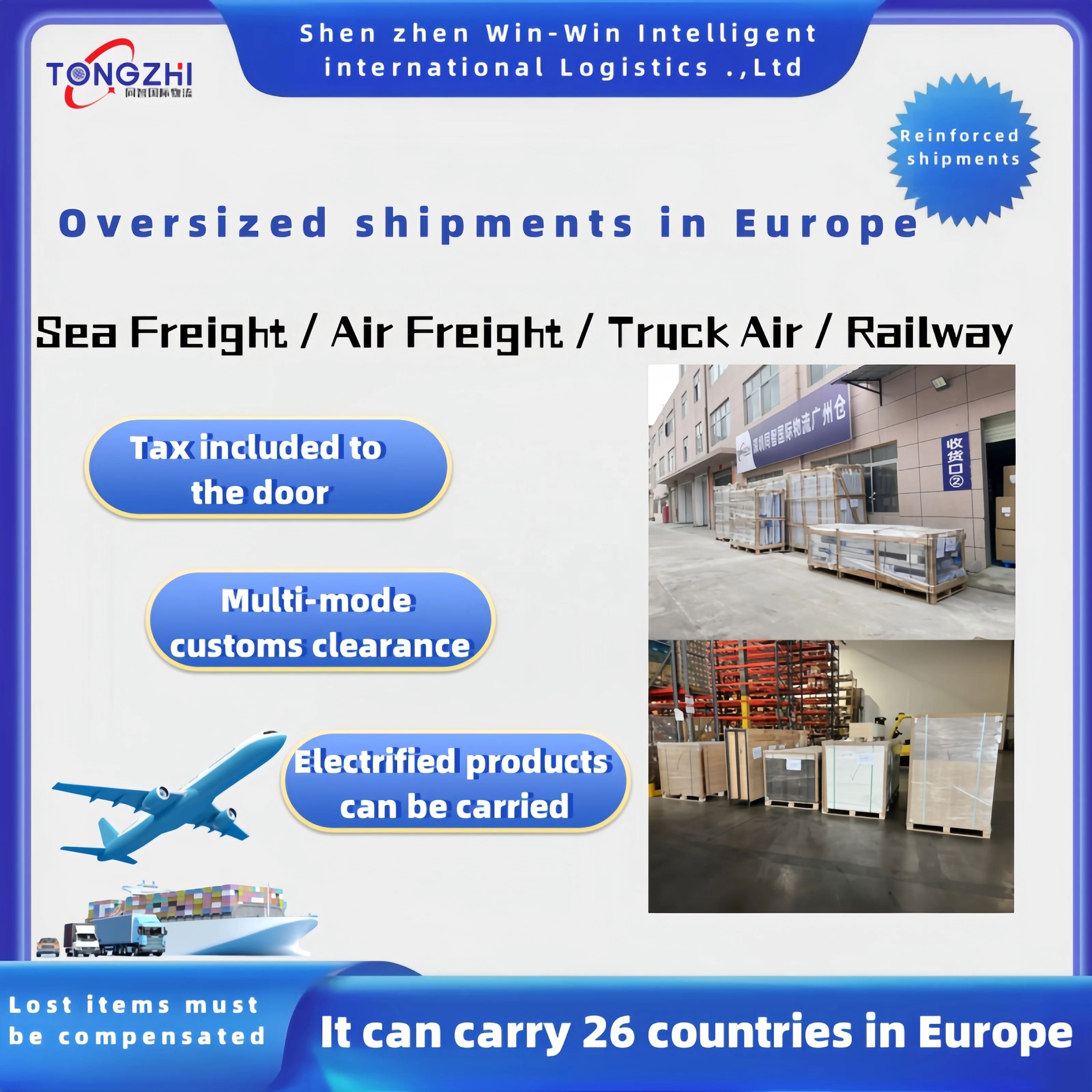 Oversized cargo Reliable Railroad+Trucking ship china to uk italy transport agent spain uk Belgium Romania shipment