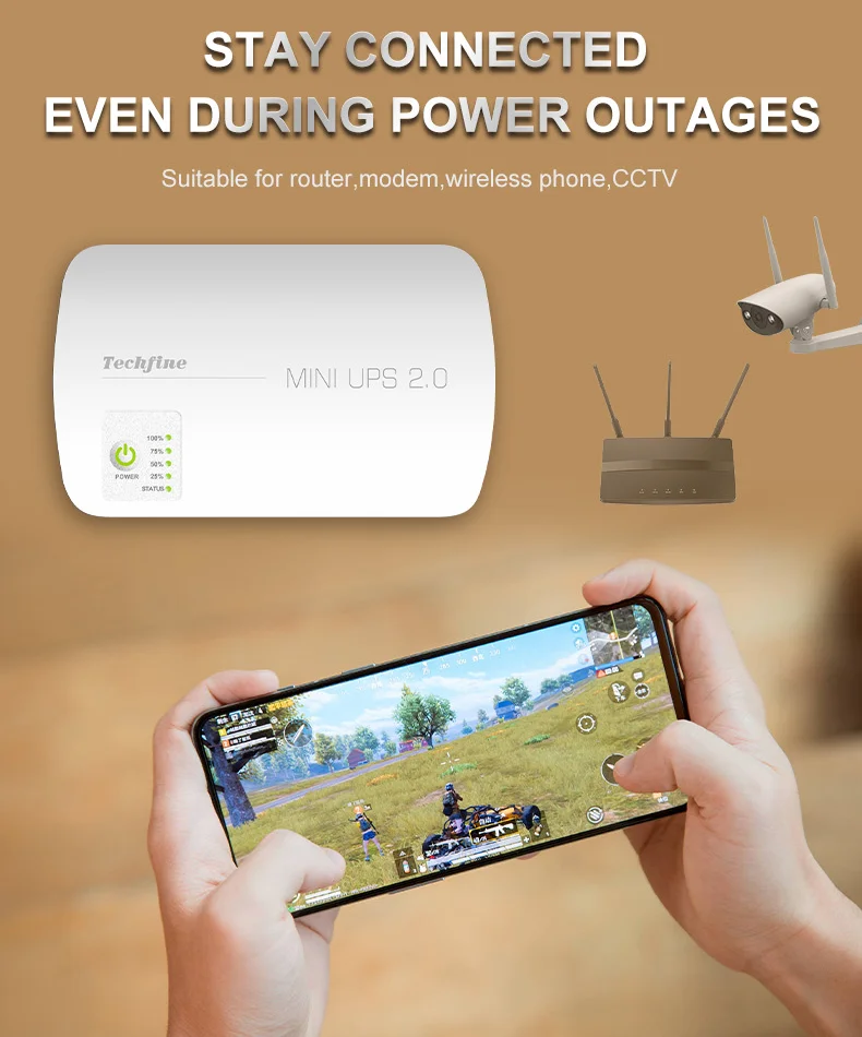 Support POE 5v 9v 12v Mini UPS Factory Direct 18W output DC Wifi Router UPS 12v with grade A Lithium Battery