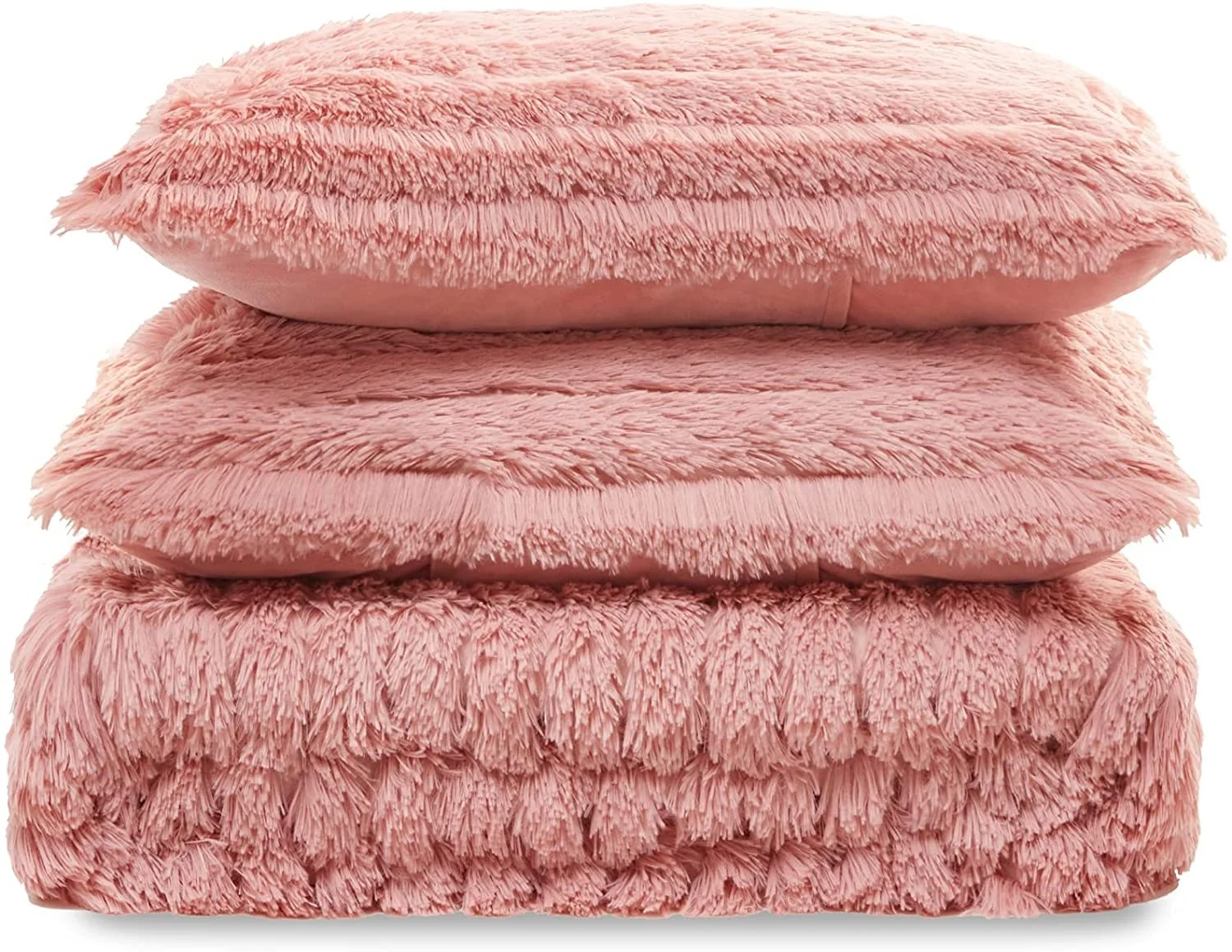 Wholesale Bed Linen Fluffy Pink Comforter  Luxury Ultra Soft Plush Shaggy Bedding Set for Home