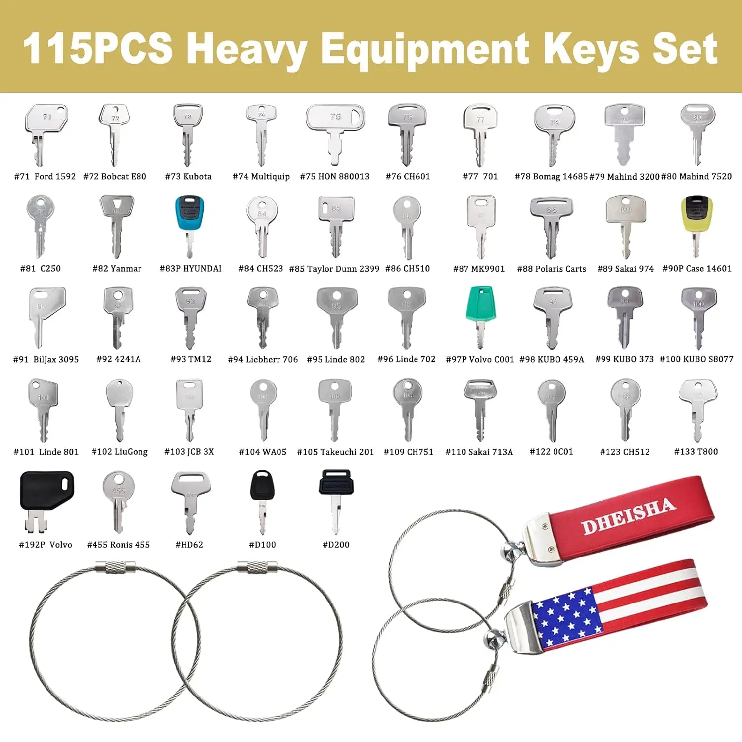 Equipment Starter Key for Ford 1592,  New Holland 92274 / E9NN11603AB,   Case 86502903 / 89995262  -#71